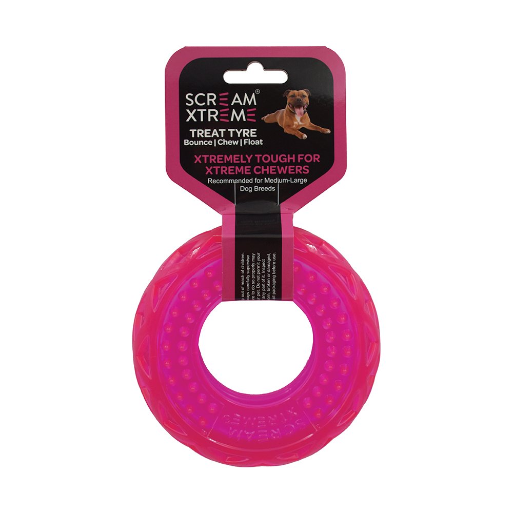 Scream Xtreme TREAT TYRE Pink Med/Lge The Pet Brands Company