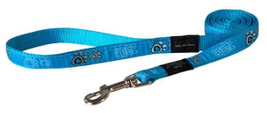 Rogz Fancy Dress Lead Turquoise Paws Lge