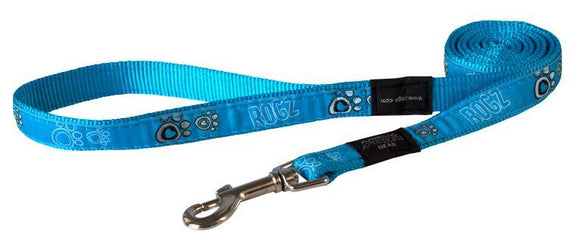 Rogz Fancy Dress Lead Turquoise Paws Lge
