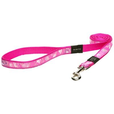 Rogz Fancy Dress Lead Pink Paws Med