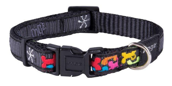 Rogz Fancy Dress Collar Multi Bone Med