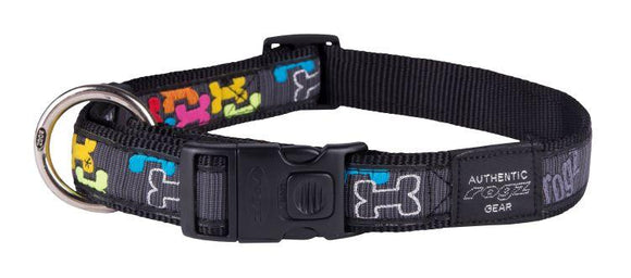 Rogz Fancy Dress Collar Multi Bone XL