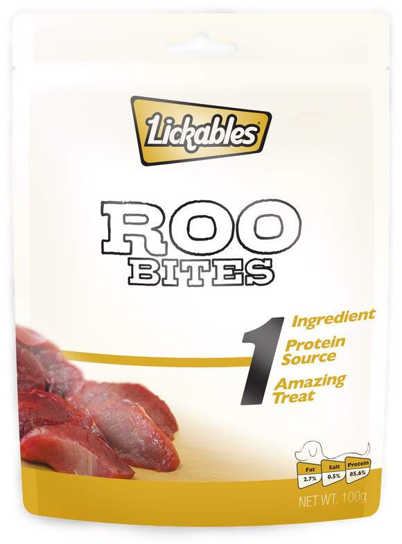 LICKABLES 1 ROO BITES 100G