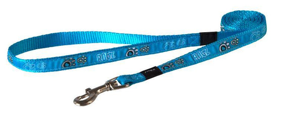 Rogz Fancy Dress Lead Turquoise Paws Med