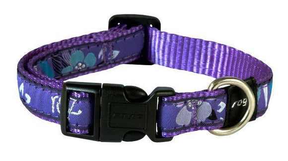 Rogz Fancy Dress Collar Purple Forest Med