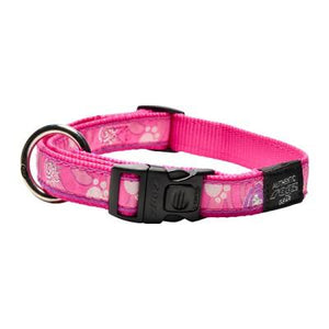 Rogz Fancy Dress Collar Pink Paws Lge